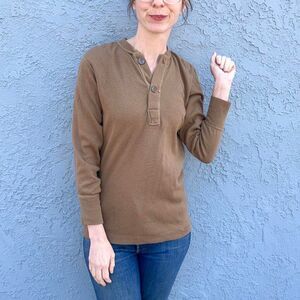 Vintage Military Henley Cold Weather Undershirt Type 1 Class 3 Mens Small
